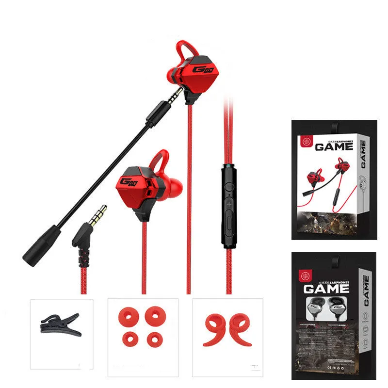 G10 Deluxe Edition red packing gaming in-ear headset with 3.5mm L-bend plug and microphone