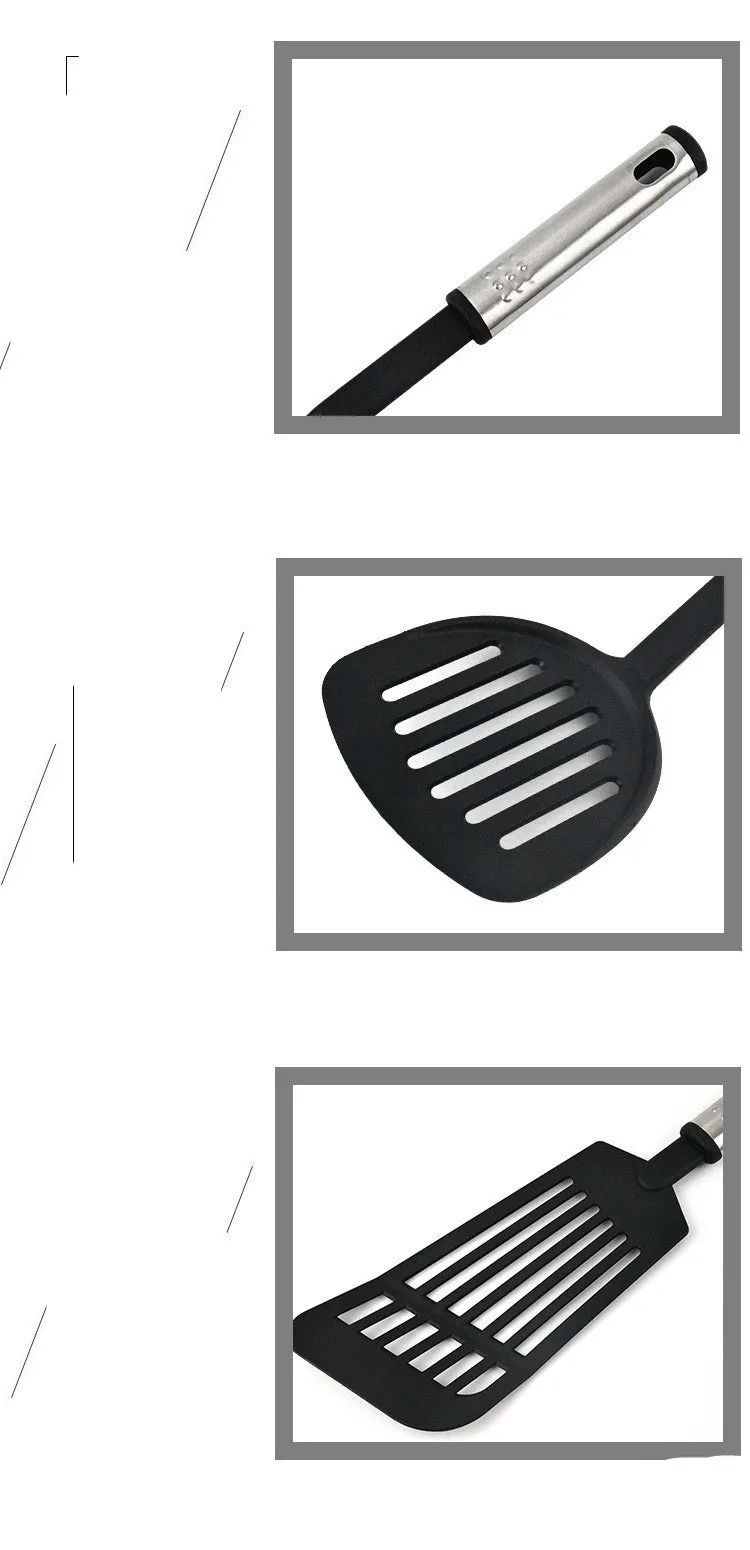 44-piece set of nylon non-stick kitchen utensils including spatulas and spoons in light luxury style
