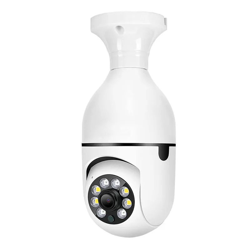 White A6 light bulb surveillance camera with 8GB memory card for indoor and outdoor use