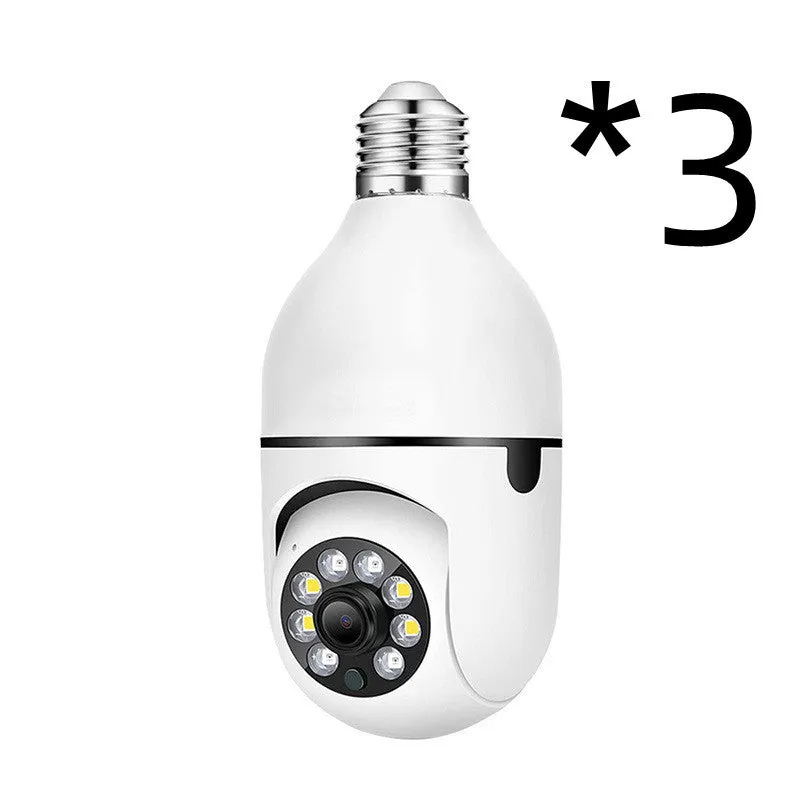 White A6 light bulb surveillance camera with 8GB memory card for indoor and outdoor use