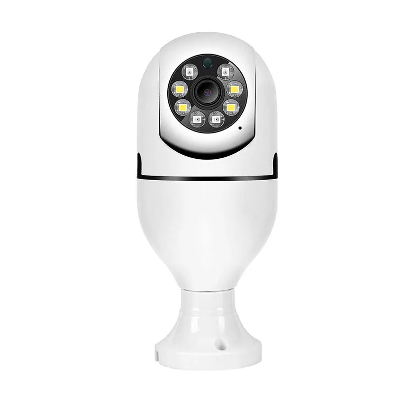 White A6 light bulb surveillance camera with 8GB memory card for indoor and outdoor use