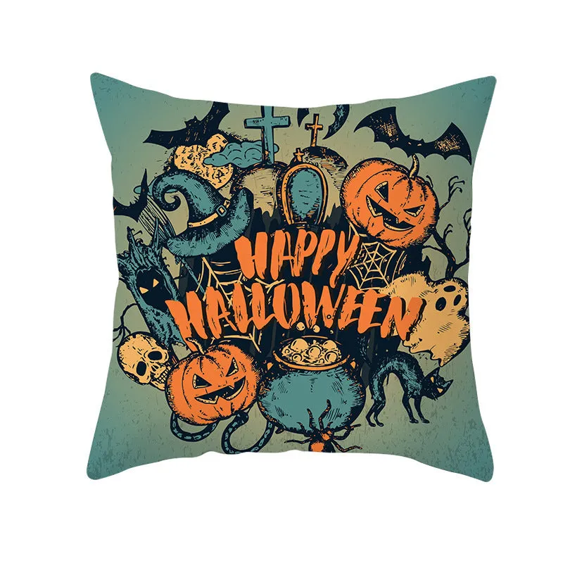 Halloween pillowcase 45x45cm peach skin fabric modern simple square cushion cover for sofa