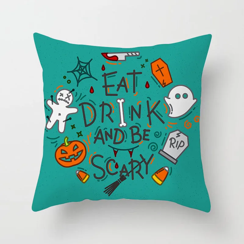Halloween pillowcase 45x45cm peach skin fabric modern simple square cushion cover for sofa