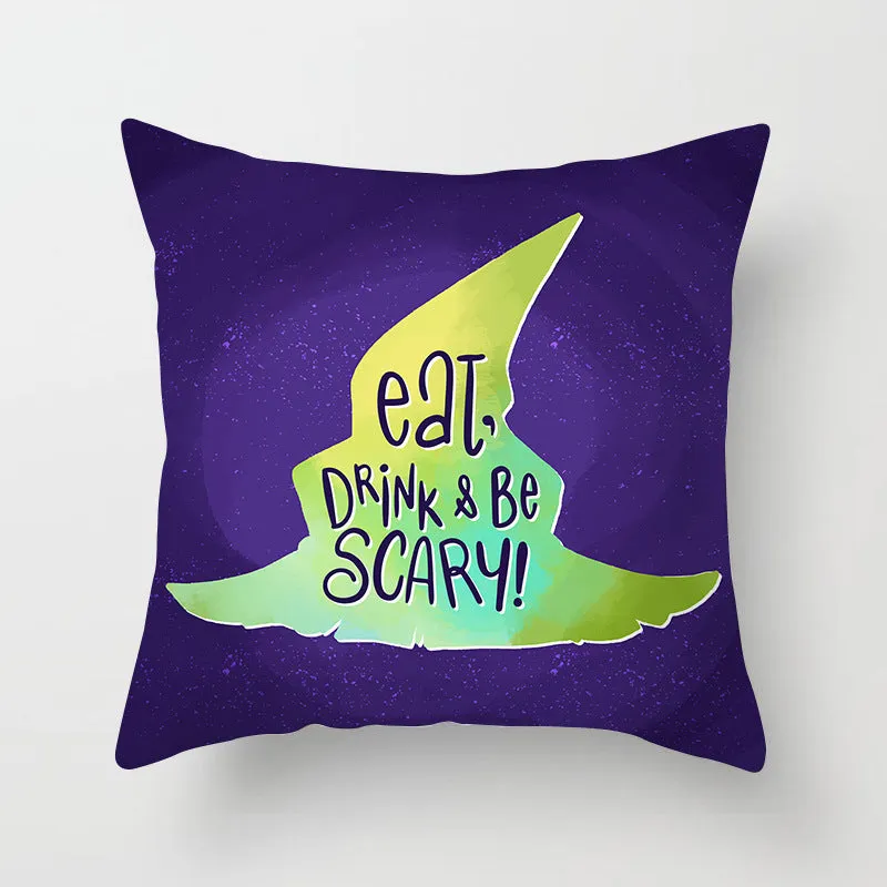 Halloween pillowcase 45x45cm peach skin fabric modern simple square cushion cover for sofa