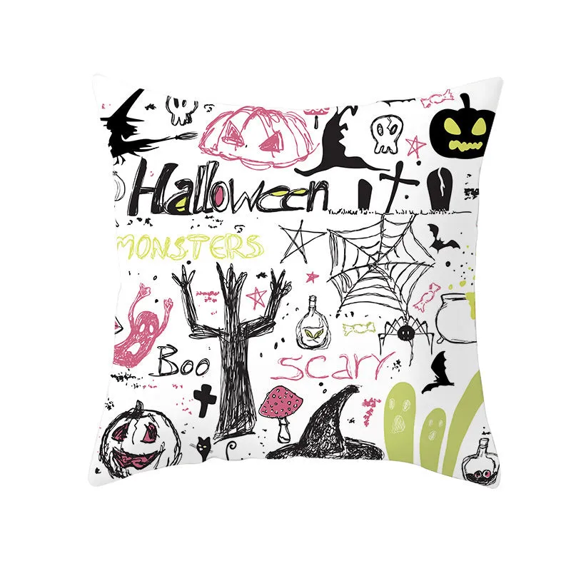 Halloween pillowcase 45x45cm peach skin fabric modern simple square cushion cover for sofa