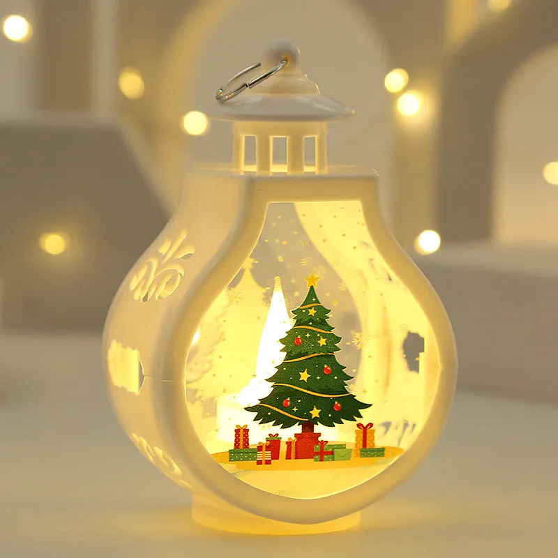 Christmas candle lamp romantic ornament, plastic and glass, 7.7x5x12.6cm, deer design