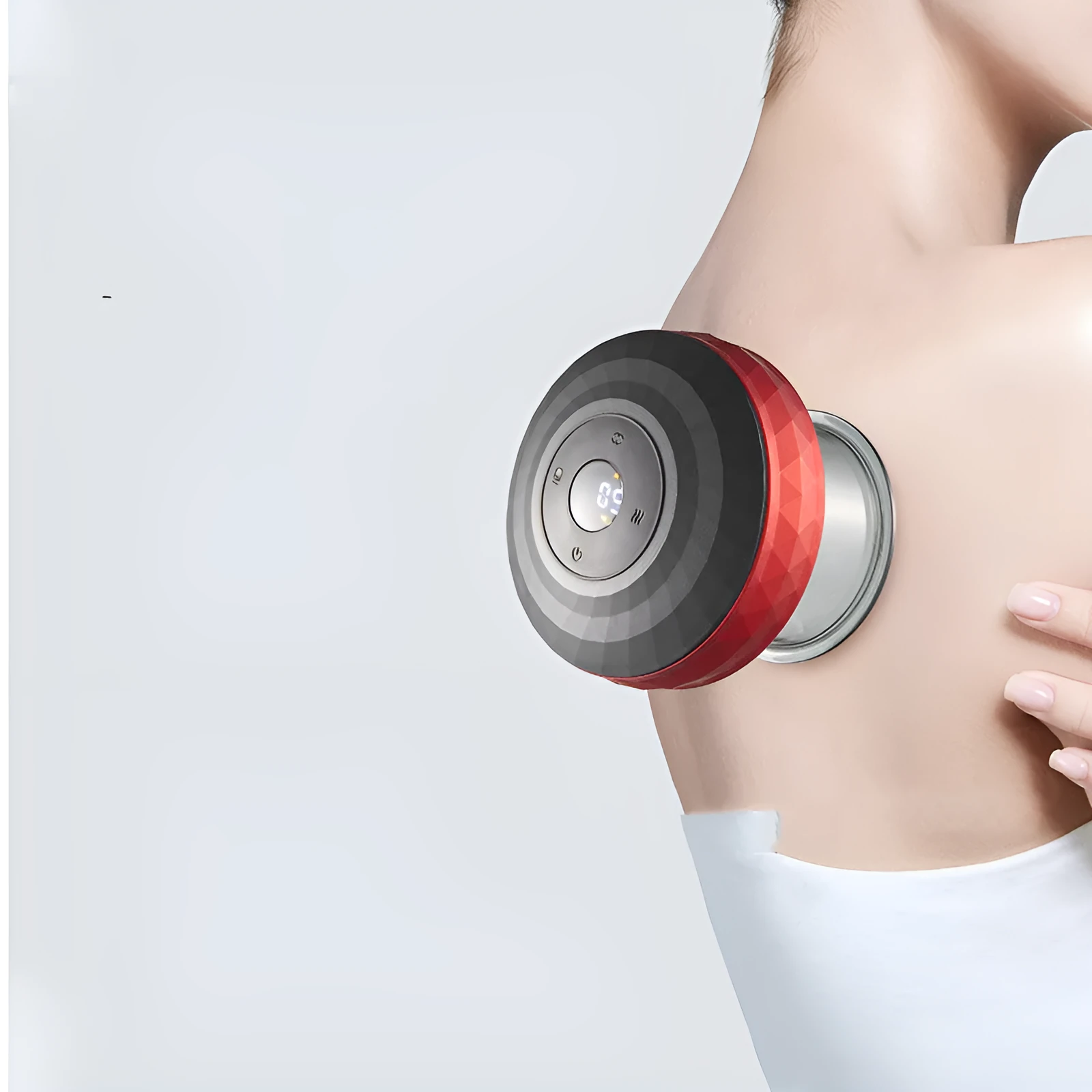 Electric cupping device in black with push-button controls and Type-C port, compact 93x93x82mm