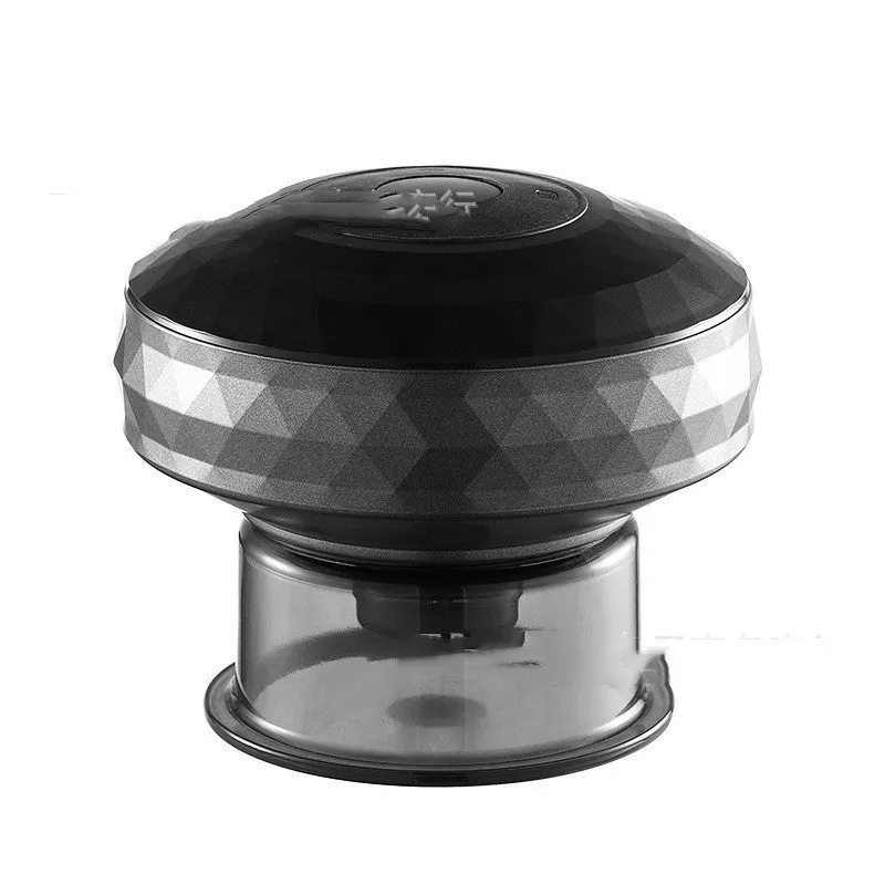 Electric cupping device in black with push-button controls and Type-C port, compact 93x93x82mm