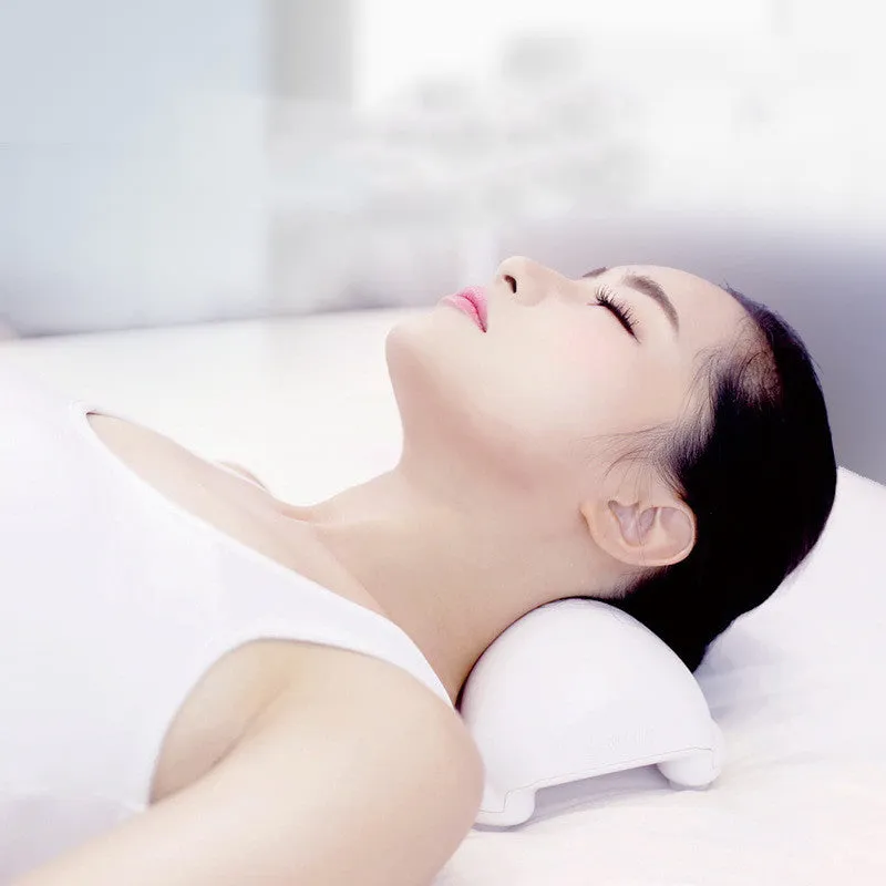 Cervical health neck pillow in white ABS material 24x14.5x10cm for physical traction