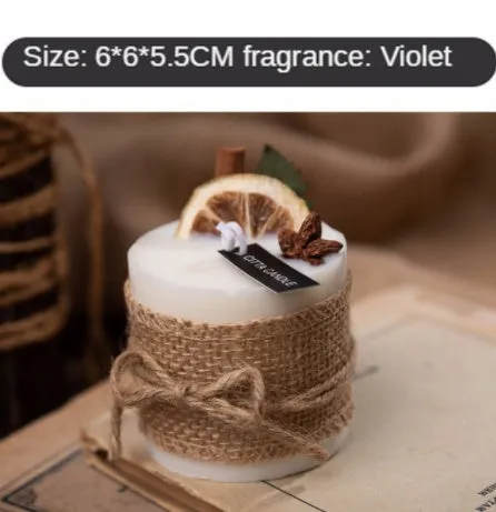 Smokeless scented candle in retro pastoral style, cylindrical shape, natural plant essential oil, handmade, three colour options