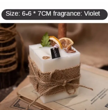 Smokeless scented candle in retro pastoral style, cylindrical shape, natural plant essential oil, handmade, three colour options
