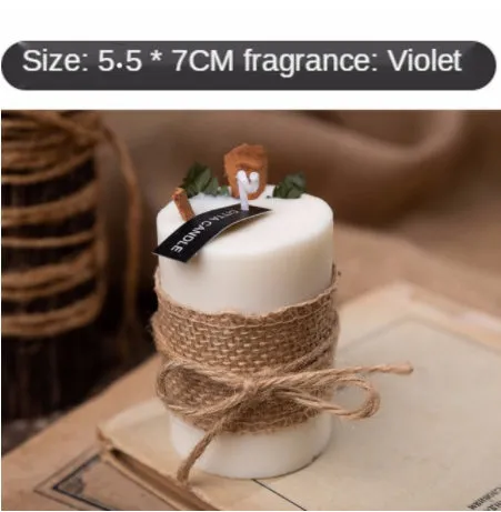 Smokeless scented candle in retro pastoral style, cylindrical shape, natural plant essential oil, handmade, three colour options