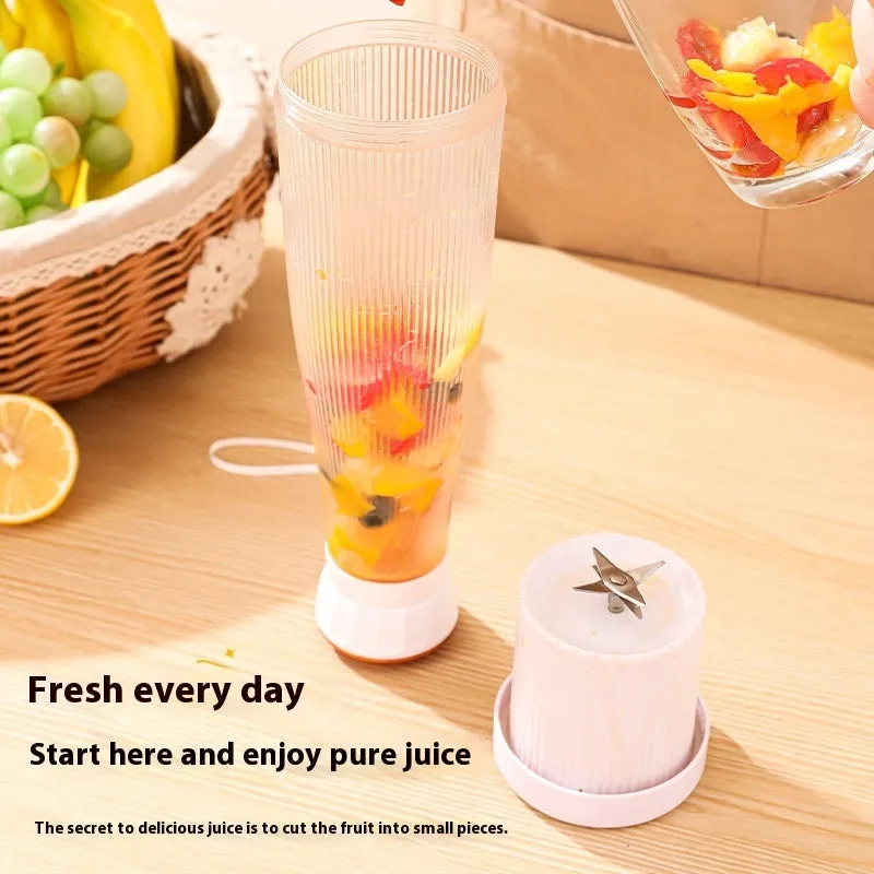 Portable electric juicer blender 400ml USB rechargeable white with cup and lid