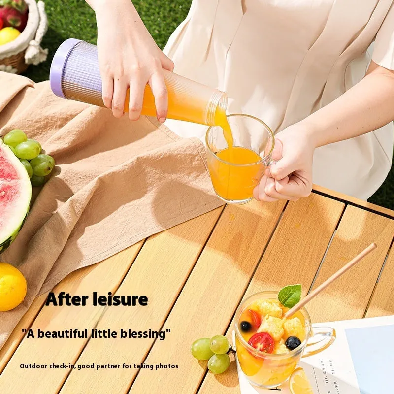 Portable electric juicer blender 400ml USB rechargeable white with cup and lid