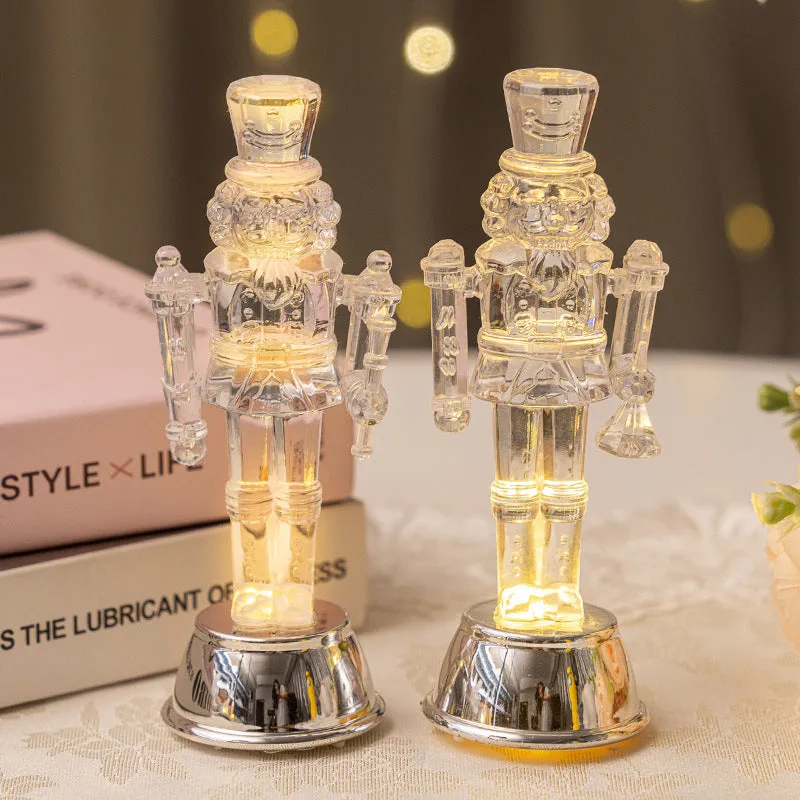 Transparent plastic walnut soldier nutcracker Christmas desktop ornament