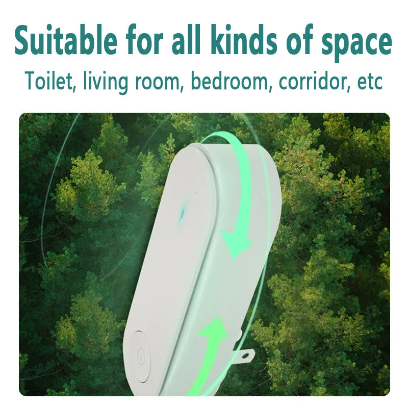 Mini portable air purifier in white, with anion feature, for rooms up to 60 square metres