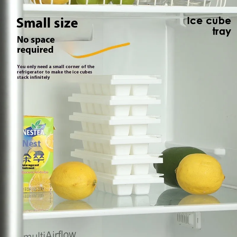 White twisting ice cube tray with rotating release and sealing lid for freezer