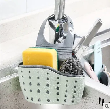Rubber kitchen drain holder sponge storage rack in beige colour 22 x 13 x 0.5cm