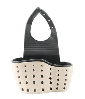 Rubber kitchen drain holder sponge storage rack in beige colour 22 x 13 x 0.5cm