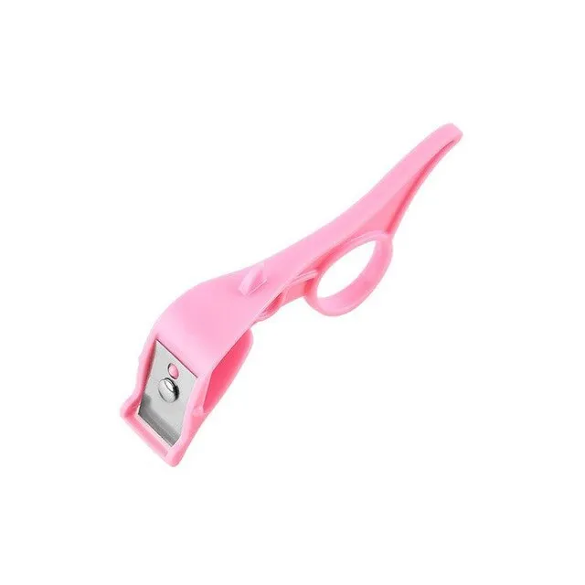 Blue multifunctional fruit peeler with stainless steel blade and finger ring continuous scraping design