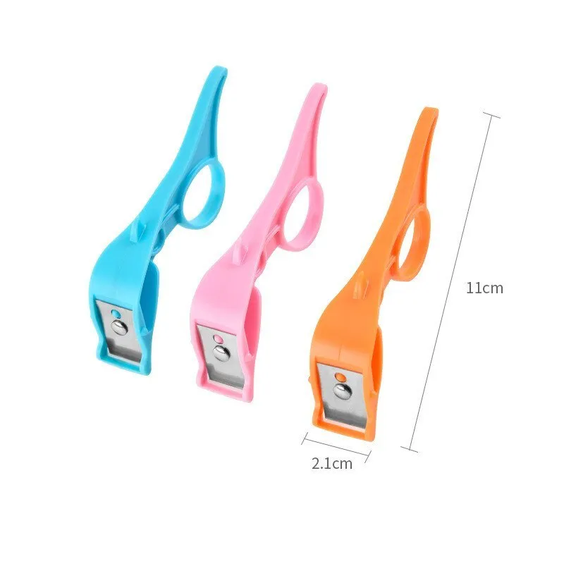 Blue multifunctional fruit peeler with stainless steel blade and finger ring continuous scraping design