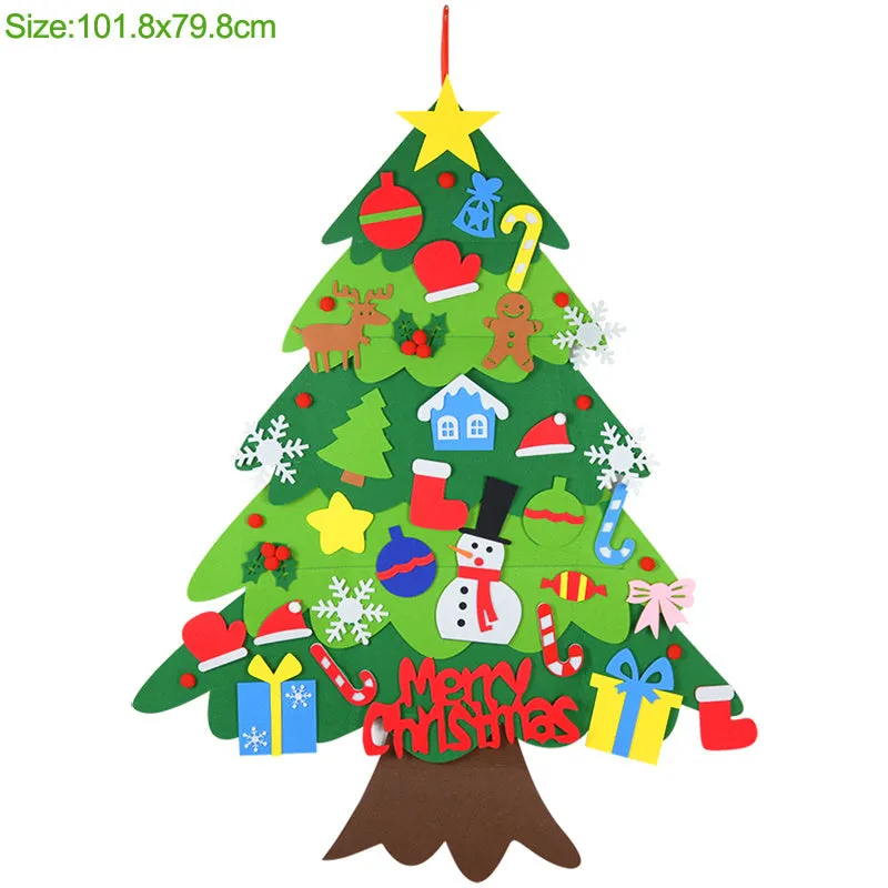DIY felt Christmas tree ornaments for kids, 18 pieces, colour sections A-I, felt width 110cm