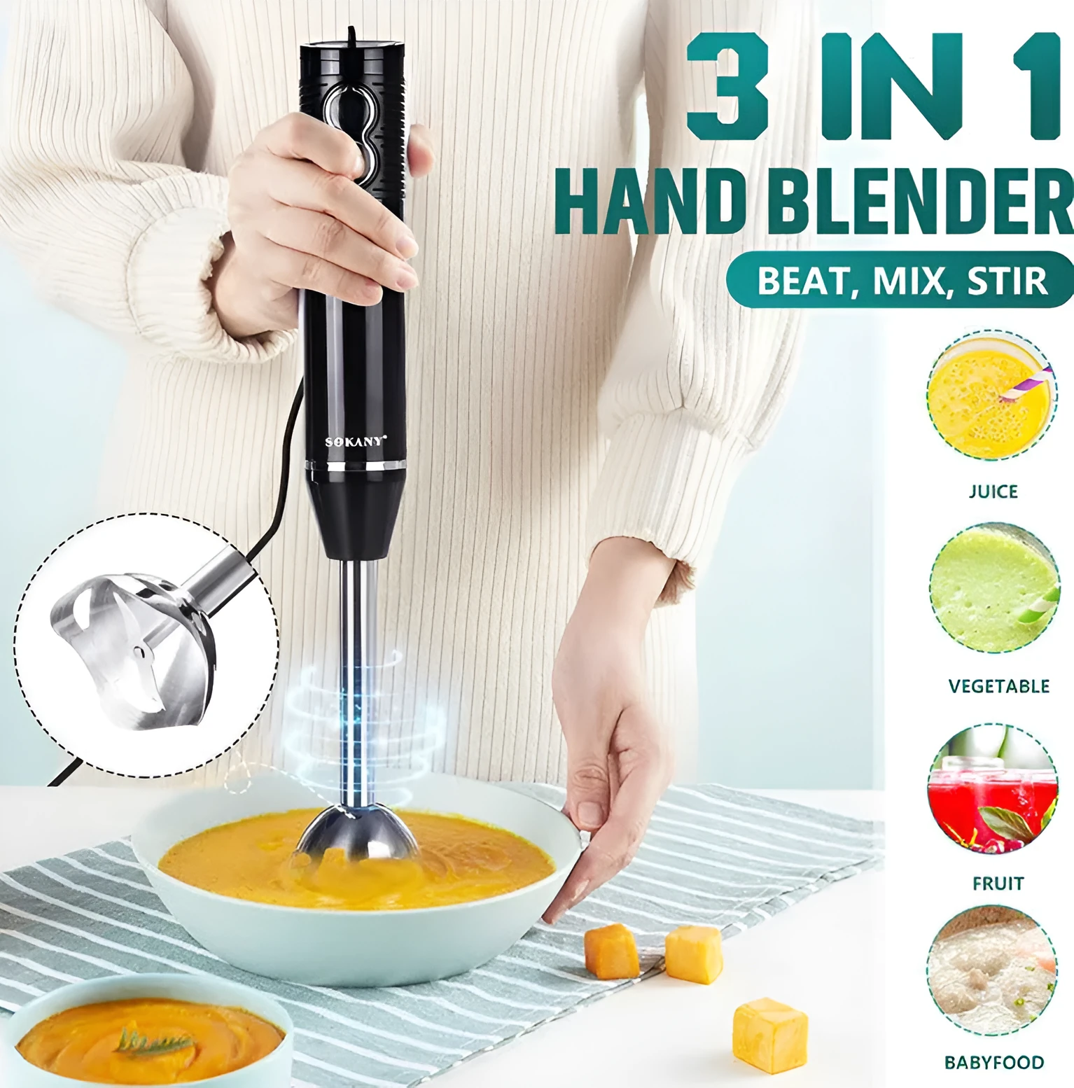 Multi functional electric bar machine juicer blender black 300W 220V EU plug household kitchen gadget