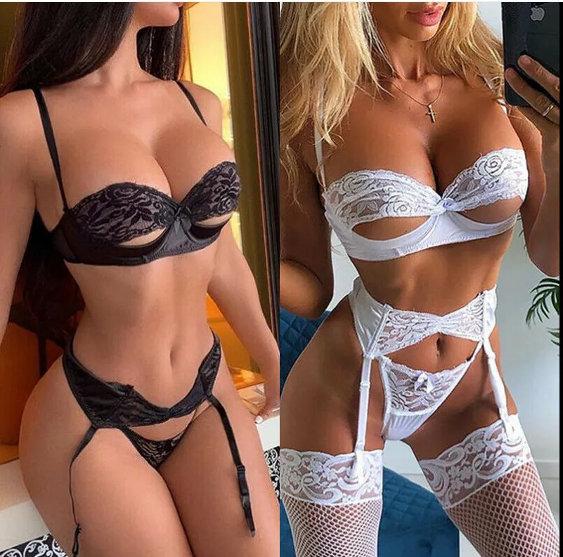 Sexy lingerie pajama set for women in black, soft fabric, Asian sizing S to XL