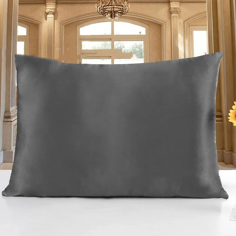 19M double-sided silk pillowcase shown in apricot colour, with size options 51x66, 51x76, and 51x91 cm.