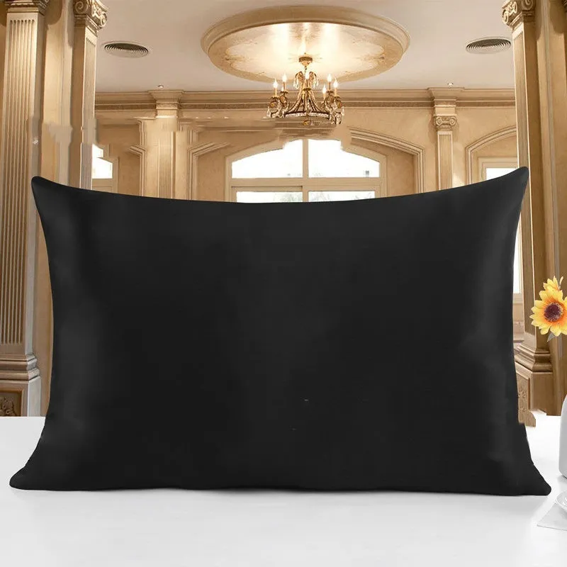 19M double-sided silk pillowcase shown in apricot colour, with size options 51x66, 51x76, and 51x91 cm.