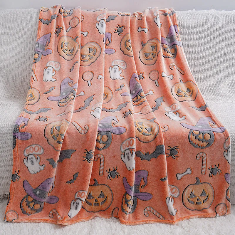 Cartoon print flannel blanket for children in multiple colour options