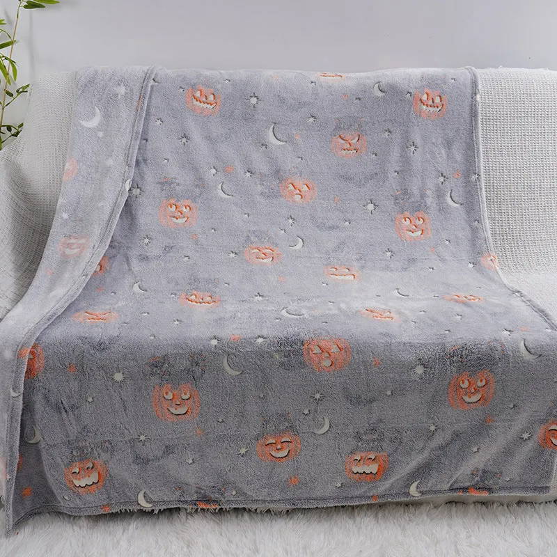 Cartoon print flannel blanket for children in multiple colour options
