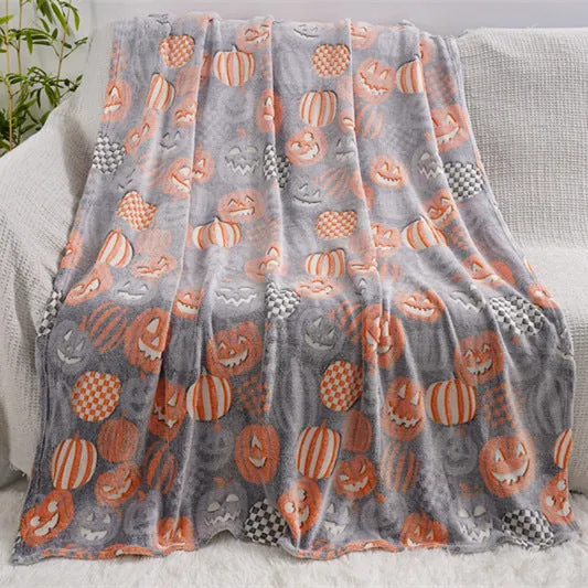 Cartoon print flannel blanket for children in multiple colour options