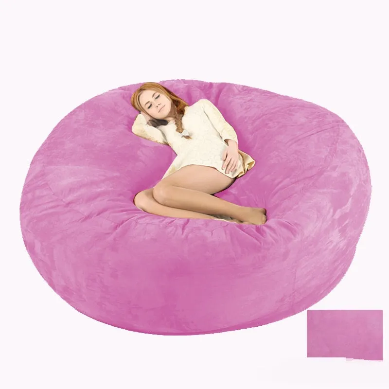 Oversized 7FT suede bean bag chair for adults in living room, aqua green colour with removable cover