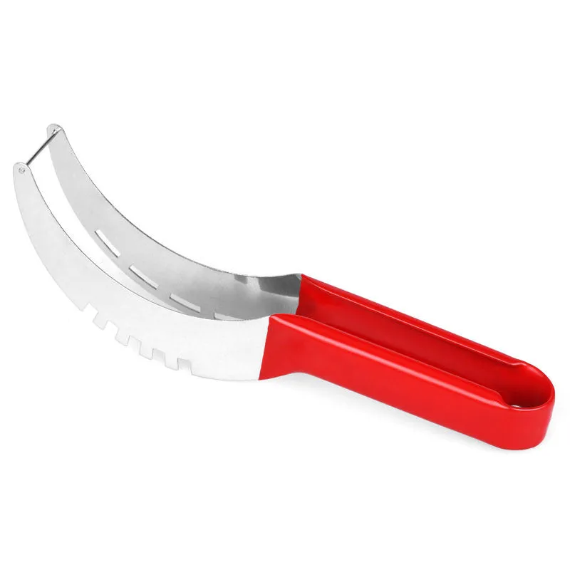 Silver stainless steel fruit cutter for watermelon hami melon pitaya pawpaw measuring 20.5 by 2.5 cm
