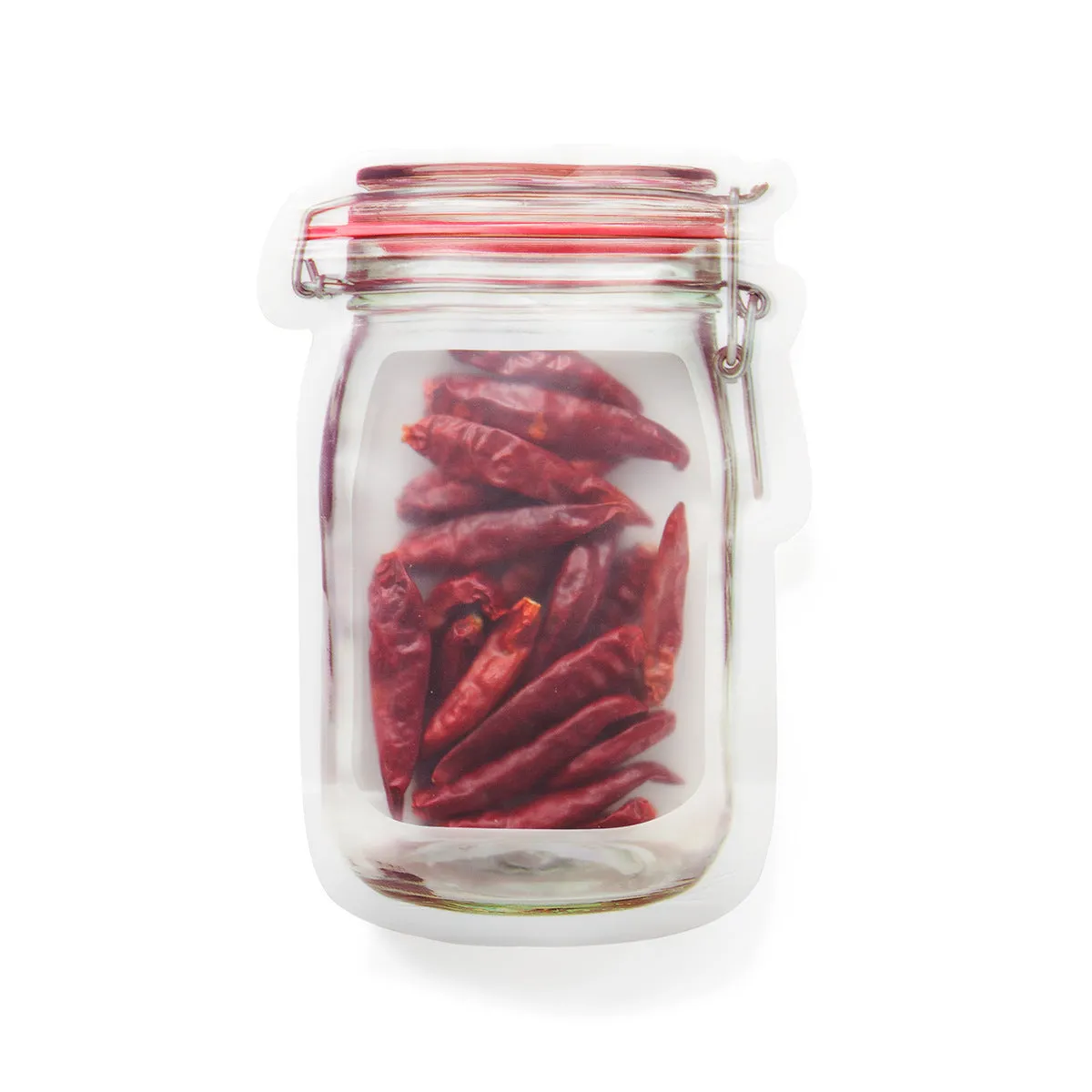 Reusable PE plastic self-sealing snack storage bag with zipper, 1L capacity, for biscuits and nuts
