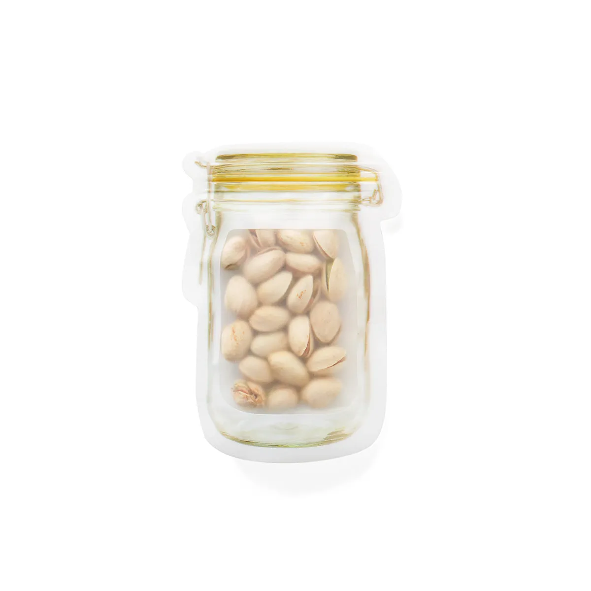 Reusable PE plastic self-sealing snack storage bag with zipper, 1L capacity, for biscuits and nuts
