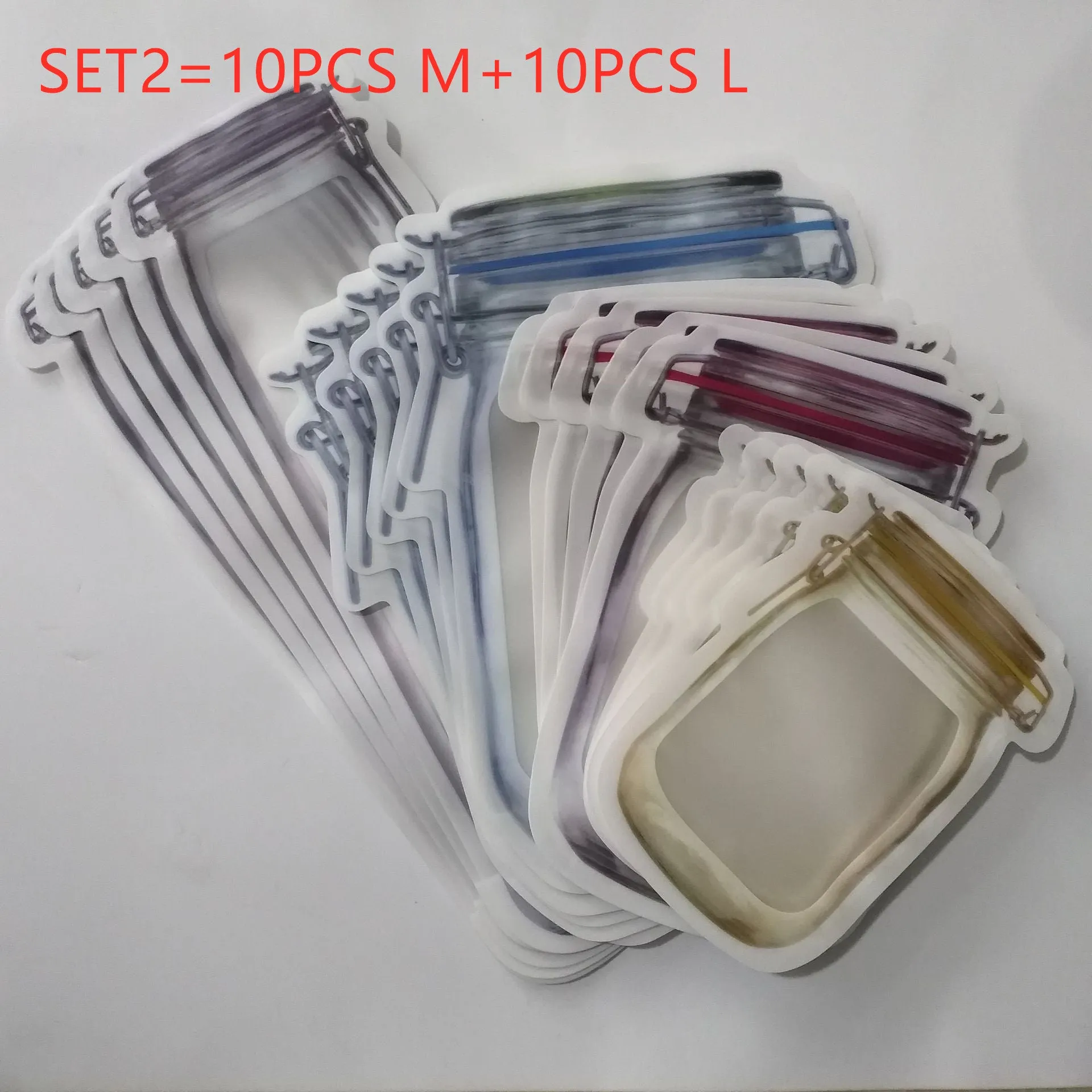 Reusable PE plastic self-sealing snack storage bag with zipper, 1L capacity, for biscuits and nuts