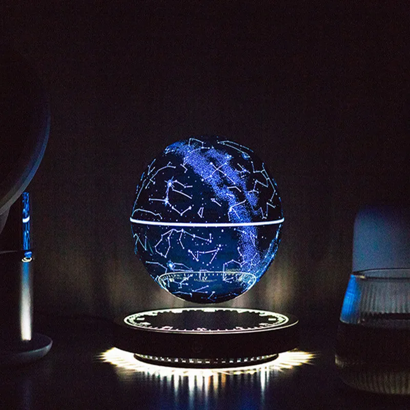 Maglev moon lamp black ABS floating star ball shape on base USB powered