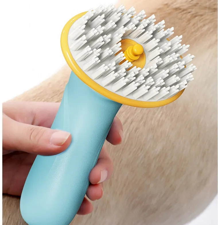 New hand-held blue pet bath brush with ABS PP TPR material 62 by 90 by 160mm for dogs and cats
