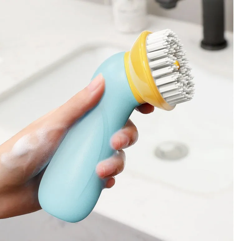 New hand-held blue pet bath brush with ABS PP TPR material 62 by 90 by 160mm for dogs and cats