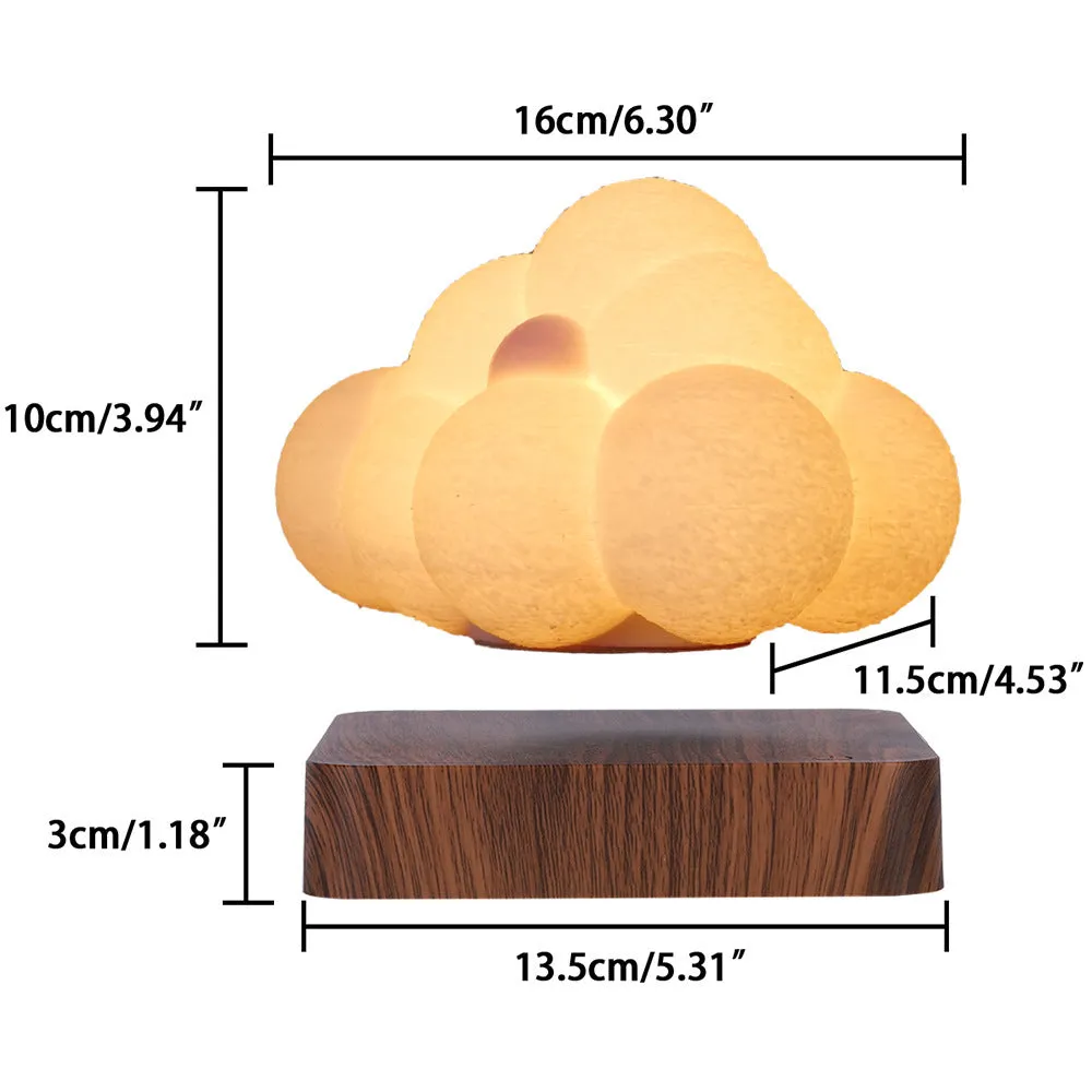 Magnetic levitation cloud lamp with 3D printed floating cloud and touch sensor base