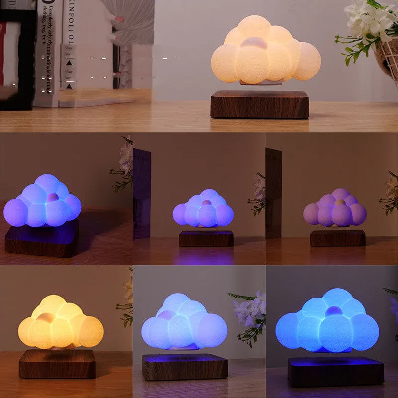 Magnetic levitation cloud lamp with 3D printed floating cloud and touch sensor base