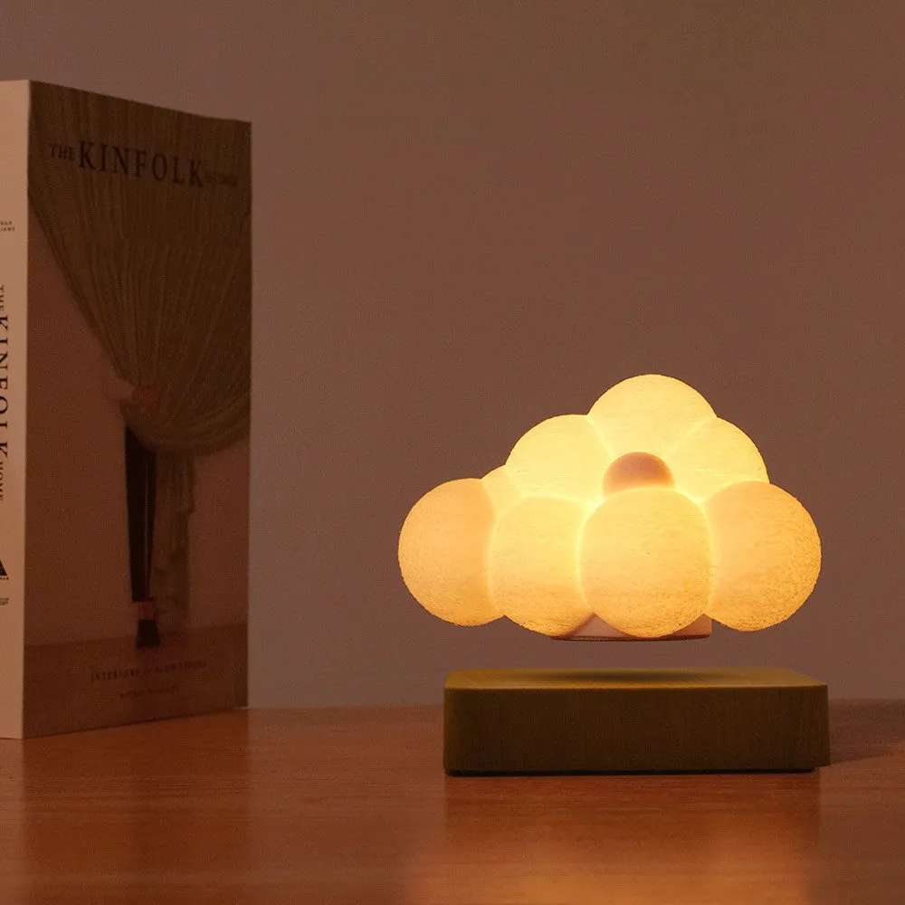 Magnetic levitation cloud lamp with 3D printed floating cloud and touch sensor base