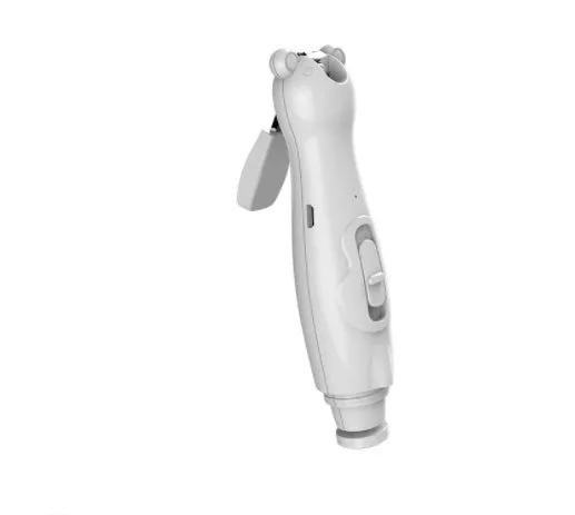 Green electric baby nail clippers with 6 grinding heads and USB charging cable