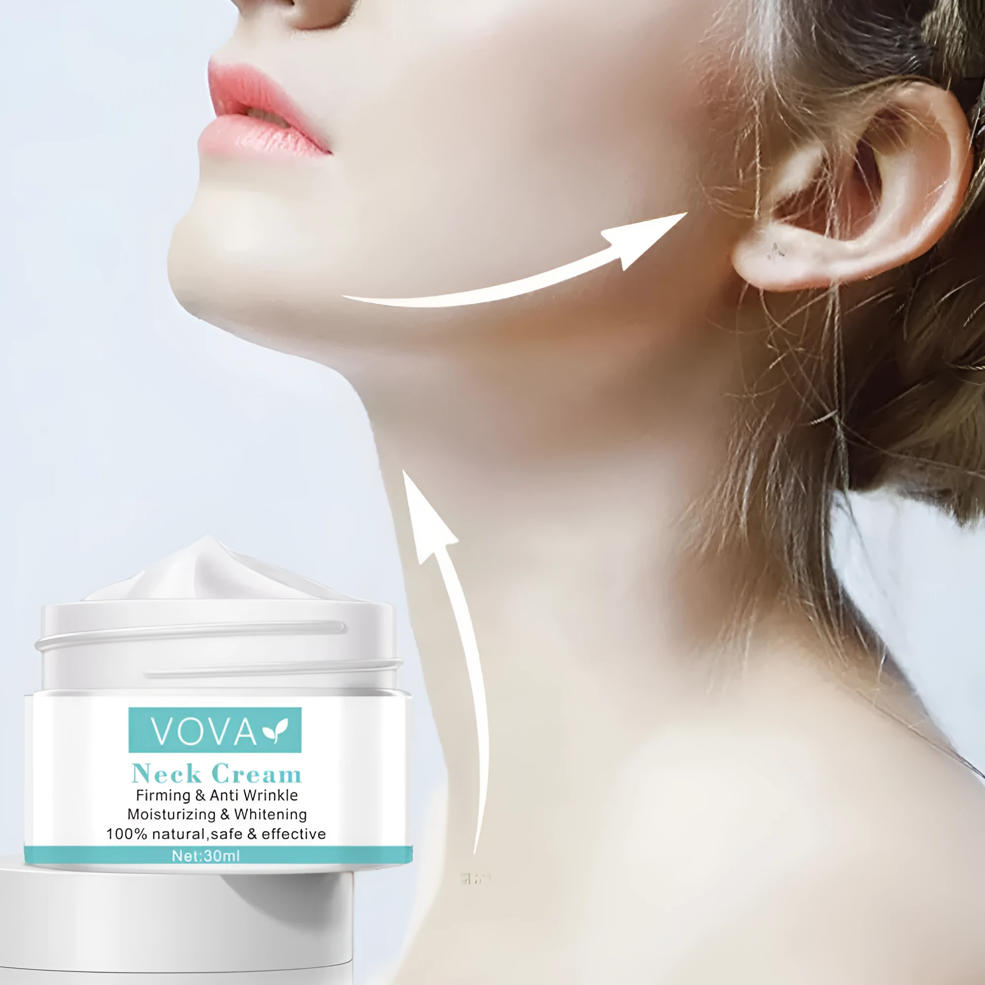 White tube of Beauty Neck Cream 30ml on a clean surface, showing product label
