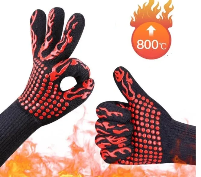 Reusable non-stick BBQ grill mesh bag on a grill with food, heat-resistant and food-safe