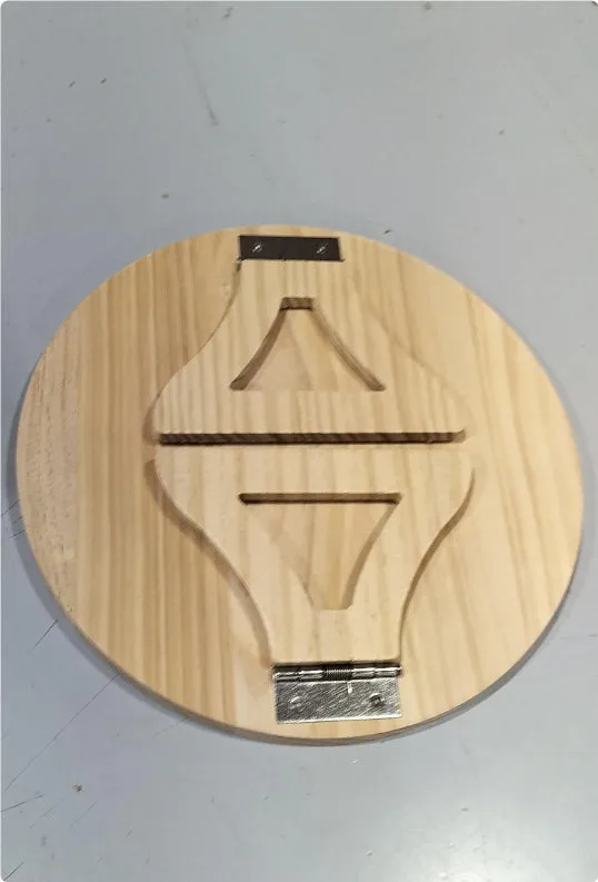 Wooden clip-on sofa armrest tray with carved surface in bamboo original colour