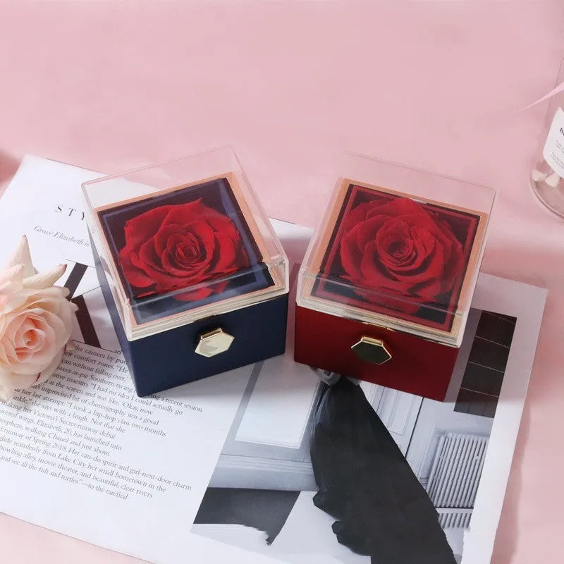 Acrylic ring box in transparent plastic with handbag for Valentine's proposal multiple colour options