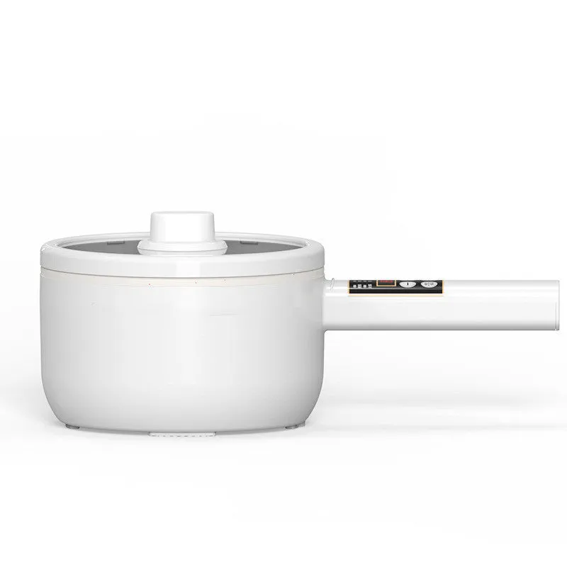 20cm multifunctional electric cooker with non-stick pot, plastic body, and glass lid on a table
